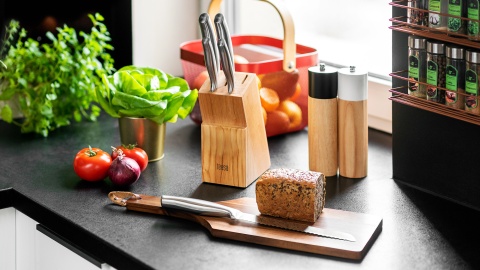 Zestaw noży kuchennych Teesa wyważone 5 w 1 stal nierdzewna