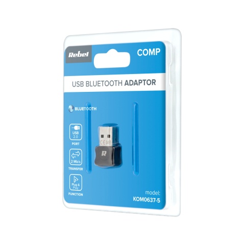 Adapter Bluetooth 5.0 USB do komputera laptopa Plug&Play NanoStick Rebel Adapter Bluetooth 5.0 USB do komputera laptopa Plug&Play NanoStick Rebel
