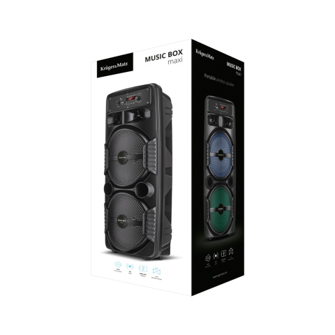 Głośnik Bluetooth LED Boombox karaoke USB AUX 10W Kruger&Matz Głośnik Bluetooth LED Boombox karaoke USB AUX 10W Kruger&Matz