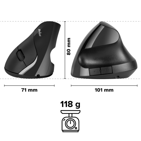 Mysz pionowa bezprzewodowa ergonomiczna myszka wertykalna BT USB Rebel Mysz pionowa bezprzewodowa ergonomiczna myszka wertykalna BT USB Rebel
