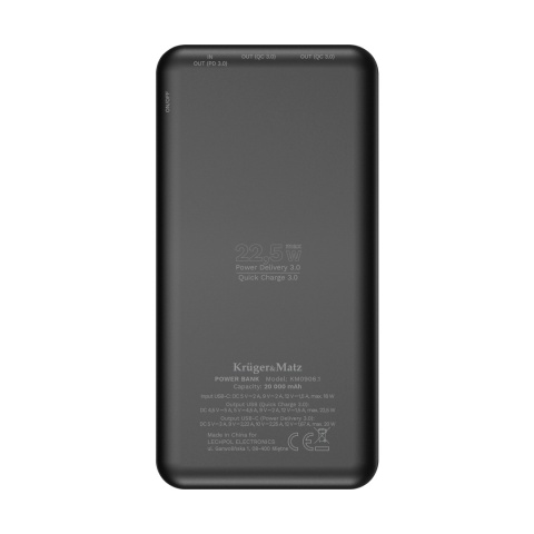 POWER BANK Kruger&Matz 20000 mAh Li-pol z funkcją QC oraz PD POWER BANK Kruger&Matz 20000 mAh Li-pol z funkcją QC oraz PD