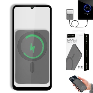 POWER BANK indukcyjny Kruger&Matz 5000 mAh Mag Safe szary
