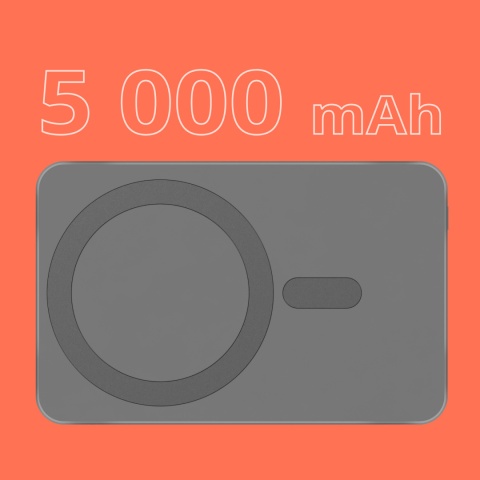 POWER BANK indukcyjny Kruger&Matz 5000 mAh Mag Safe szary POWER BANK indukcyjny Kruger&Matz 5000 mAh Mag Safe szary