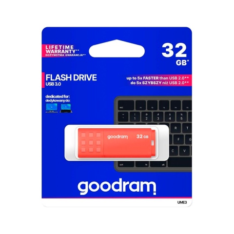 Pendrive Goodram 32 GB USB 3.0 UME3 pomarańczowy Pendrive Goodram 32 GB USB 3.0 UME3 pomarańczowy