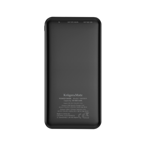 Power bank 10000mAh 20W QC PD USB-C KrugerMatz Power bank 10000mAh 20W QC PD USB-C KrugerMatz