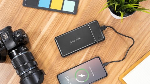 Power bank 30000mAh 2xUSB USB-C kabel KrugerMatz