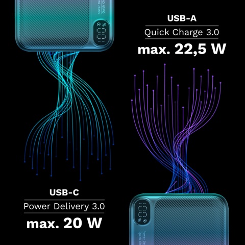 Power bank 40000mAh 20W QC PD USB-C KrugerMatz