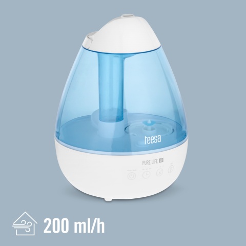 Ultradźwiękowy nawilżacz powietrza 2,2L cichy wydajny lampka LED 7 kolorów
