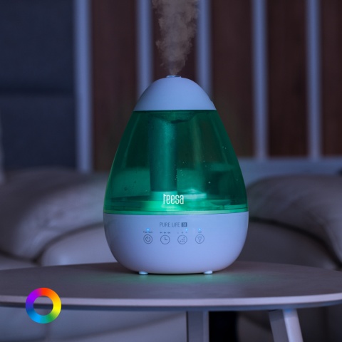 Ultradźwiękowy nawilżacz powietrza 2,2L cichy wydajny lampka LED 7 kolorów