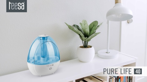 Ultradźwiękowy nawilżacz powietrza TEESA PURE LIFE 40 cichy lampka automat