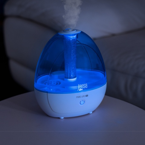 Ultradźwiękowy nawilżacz powietrza TEESA PURE LIFE 40 cichy lampka automat