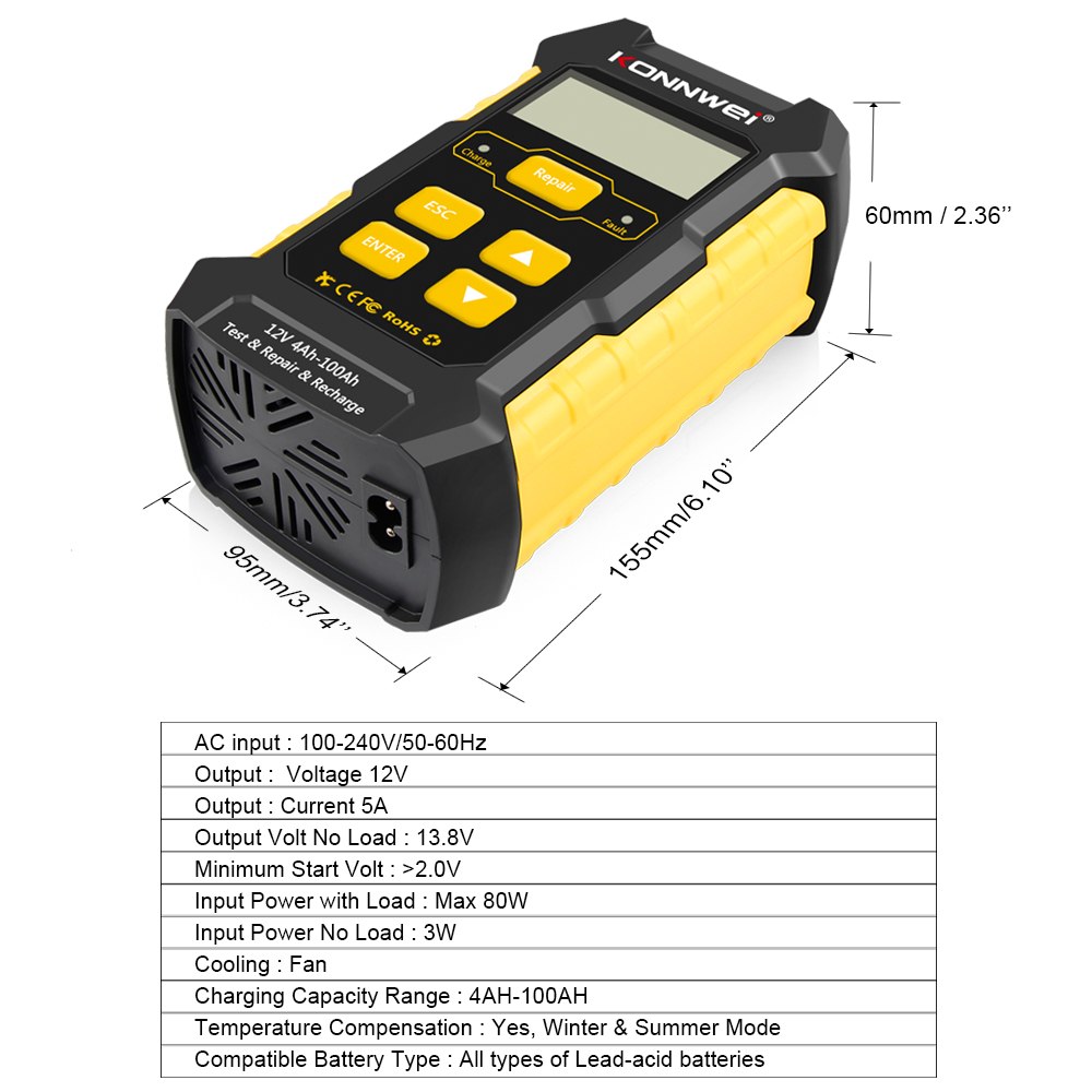 Konnwei KW510 Tester baterii Konnwei KW510